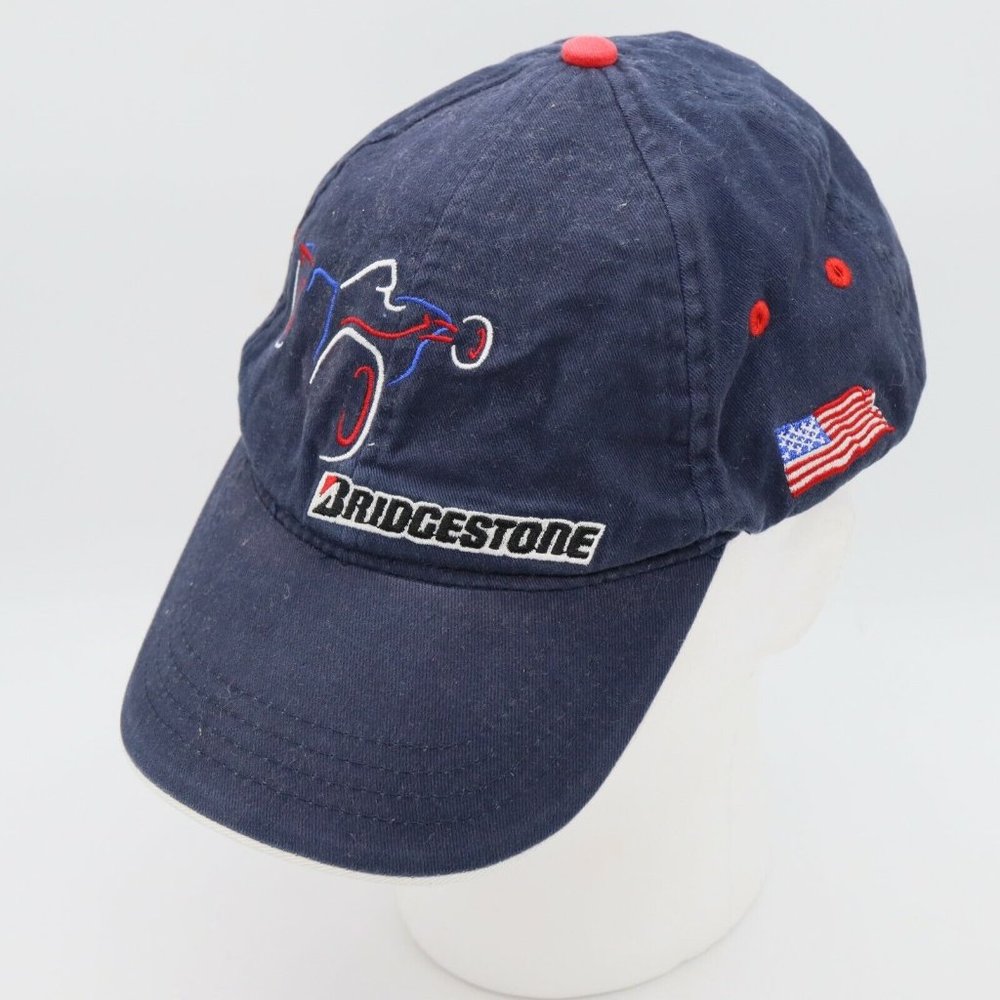 Bridgestone Motorsport Racing Cap Hat Formula 1 Race Car & American Flag B5